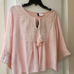 Elbow sleeves rayon gauze top